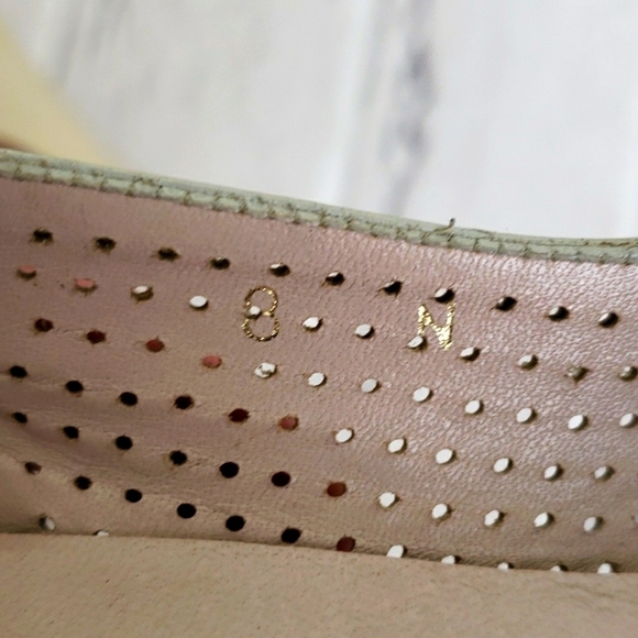 EVAN-PICONE Leather Heel Pumps Taupe Perferated Made in Spain 8N - Picture 8 of 13